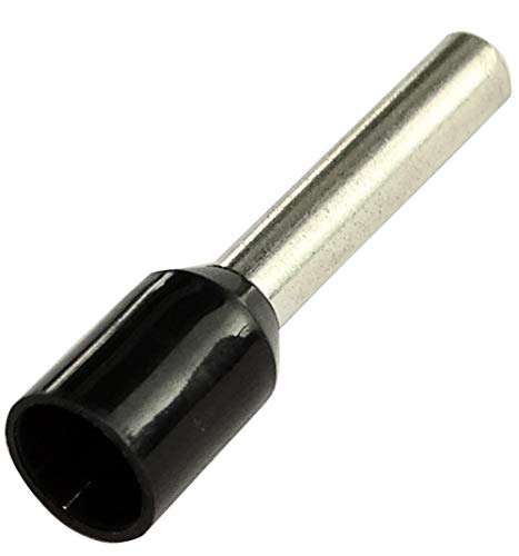 AERZETIX - C43891 - Set 50 - Aderendhülsen - Isoliert - Kupfer - 1.5mm² - 10mm - Farbe Schwarz - Festziehen von AERZETIX