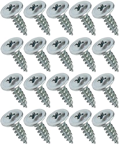 AERZETIX - C44680 - Satz von 20 Blechschrauben selbstschneidenden Ø4.2x16mm mit große linsenkopf - mit PH kreuzschlitz - holzkonstruktion metallisch dachrinnen - aus verzinktem stahl - farbe silber von AERZETIX