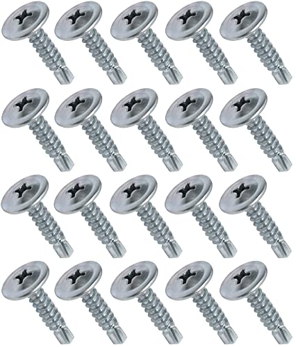 AERZETIX - C44741 - Satz von 20 Blechschrauben selbstbohrenden Ø4.2x19mm mit große linsenkopf - mit PH kreuzschlitz - aus verzinktem stahl - befestigung blech metallisch dachrinnen - farbe silber AERZETIX - C44741 - Satz von 20 Blechschrauben selbstbohrenden Ø4.2x19mm mit große linsenkopf - mit PH kreuzschlitz - aus verzinktem stahl - befestigung blech metallisch dachrinnen - farbe silber von AERZETIX