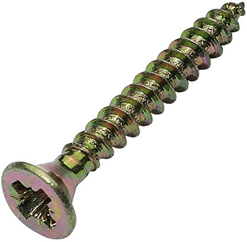 AERZETIX - C45135-100er-Set - Holzschrauben - Ø2,5x20mm - Messingbeschichteter Stahl - Senkkopf - Pozidriv-Kreuzaussparung - Messingfarbe AERZETIX - C45135-100er-Set - Holzschrauben - Ø2,5x20mm - Messingbeschichteter Stahl - Senkkopf - Pozidriv-Kreuzaussparung - Messingfarbe von AERZETIX