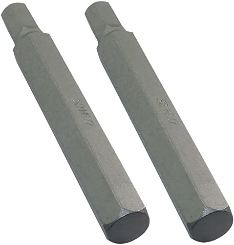 AERZETIX - C45896 - Lot mit 2 langen sechseckigen Bits 7mm 6 Seiten - L75mm 3/8'' (10mm) - für Schraubendreher/Innensechskant - für Innensechskantschrauben 6 - Hardware/Handwerkzeuge - Stahl S2 von AERZETIX