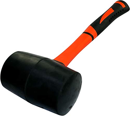 AERZETIX - C46070 - Hammer/Holzhammer/Gummikopfhammer Schwarz - TPR Griff Orange - 365mm 900gr - Werkzeug für Keramik/Fliesen - Fliesenleger/Schreiner/Tischler/Glaser von AERZETIX