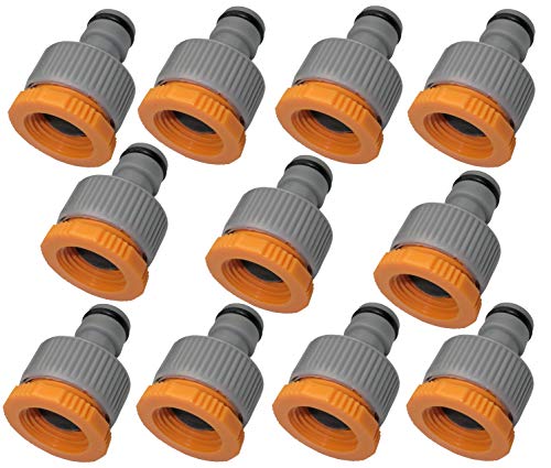 AERZETIX - C47475 - Lot mit 10 Gewindeschneid Adapter 1/2''-3/4'' buchsen und steckerseite 1/2'' - schnellkupplung für gartenschlauch - gewindebohrernase - aus Kunststoff von AERZETIX