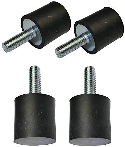 AERZETIX - C47677 - Lot von 4 Stück - Runde Schwingungsdämmpads Füße - M6 Gewinde - Ø20mm H: 20mm - Shore Härte 55 ±5 - in Gummi und Stahl - Last 302N 30.8kg x4 von AERZETIX