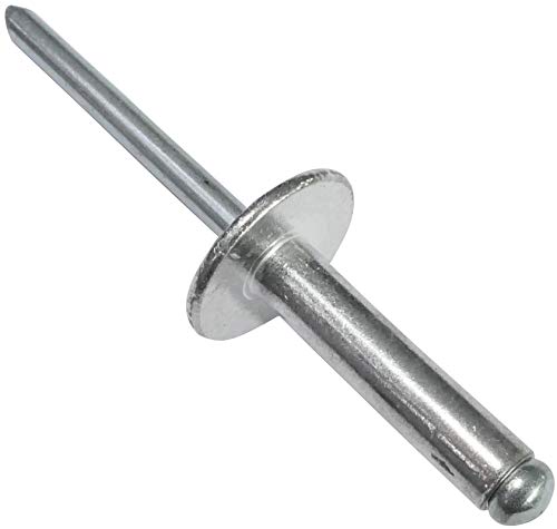 AERZETIX - C48167 - Satz von 100 Blindnieten blindniet Ø4.8x20mm mit großkopf 14mm - DIN 7337 C - popnieten - nieten mit bruchfest stange - aus aluminium stahl von AERZETIX