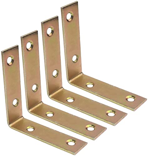 AERZETIX - C48444 - Satz von 4 Befestigungswinkel in '' L '' 60x17x2mm mit 4 löcher - winkel für stuhl - wandwinkel - winkel montagewinkel bei 90° - aufhängeschienen - aus verzinktem stahl gelb AERZETIX - C48444 - Satz von 4 Befestigungswinkel in '' L '' 60x17x2mm mit 4 löcher - winkel für stuhl - wandwinkel - winkel montagewinkel bei 90° - aufhängeschienen - aus verzinktem stahl gelb von AERZETIX