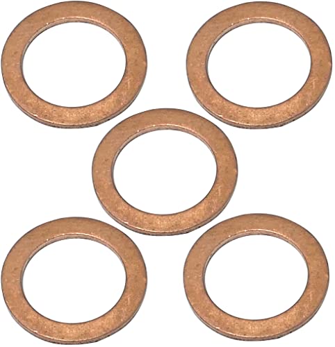 AERZETIX - C48910 - Satz von 5 Unterlegscheiben dichtung flach - dichtring - kupferdichtring - kupferdichtung - Ø8.8mm Ø12mm H1mm - aus kupfer - DIN 7603 von AERZETIX