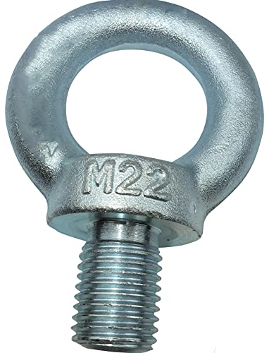 AERZETIX - C49761 - Ringschrauben - M22 - Ring Kranösen - verzinkter Stahl - Metrisches Gewinde - DIN 580-1400kg - Farbe Silber von AERZETIX