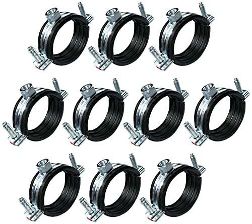 AERZETIX - C49878 - Satz von 10 - Schellen isophonisch - Befestigungshalter mit Dichtung - für Schlauch Ø 1 1/2'' 48-51mm - DIN EN 10111 - aus verzinkter Stahl - zum Anschrauben М8 AERZETIX - C49878 - Satz von 10 - Schellen isophonisch - Befestigungshalter mit Dichtung - für Schlauch Ø 1 1/2'' 48-51mm - DIN EN 10111 - aus verzinkter Stahl - zum Anschrauben М8 von AERZETIX