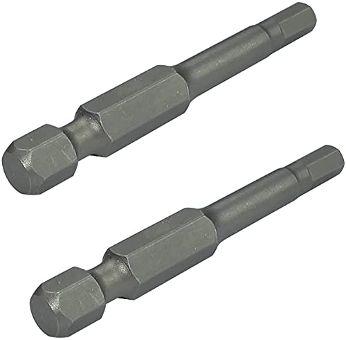 AERZETIX - C50082 - Satz von 2 Schraubendreher bits verlängerte sechskant 1/4'' (6.3mm) 4mm / 50mm für innensechskantschrauben 6 seiten - DIN 3126 - aus stahl S2 härte 58-62 von AERZETIX