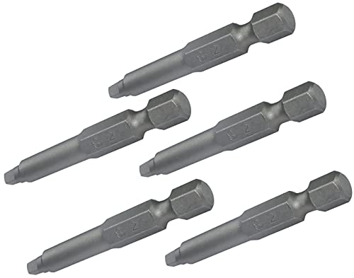 AERZETIX - C50092 - Satz von 5 - Schraubendreher bits vierkant - 1/4'' (6.3mm) SQ2 2.8x50mm - für schrauben mit vierkant abdruck - DIN 3126 - aus stahl S2 HRC 58-62 von AERZETIX