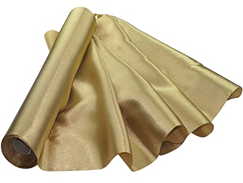 AERZETIX - C50559 - Satin stoff weicher glänzender - 36cm x 8.5 meter - gold - tischläufer - kreative projekte nähkunst geschenkverpackung zur geburtstagsfeier von AERZETIX
