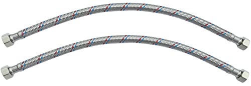 AERZETIX - C51047 - Satz von 2 - Flexibler anschlussschlauch - flexschlauch - 400mm - 3/8" weiblich - 3/8" weiblich - wasserhahn gesundheitlichen mischbatterie küche badezimmer sanitär von AERZETIX