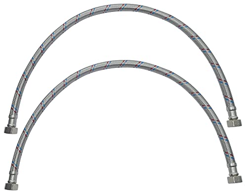 AERZETIX - C51071 - Satz von 2 - Flexibler anschlussschlauch - flexschlauch - 600mm - 3/8" weiblich - 3/8" weiblich - wasserhahn gesundheitlichen mischbatterie küche badezimmer sanitär von AERZETIX