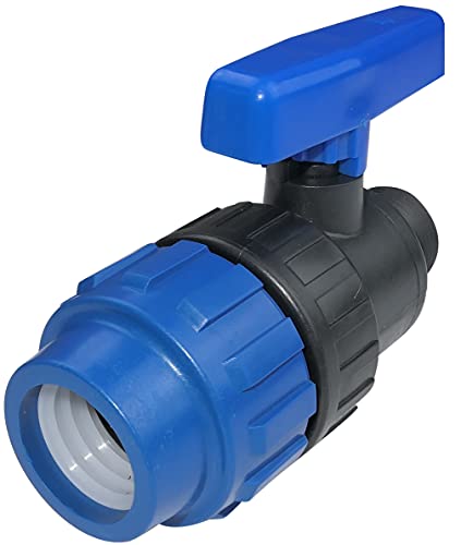 AERZETIX - C51799 - Ventil/absperrhahn bis kugelhahn außengewinde 1'' x schlauch Ø32mm zum einschrauben - klemmverschraubung - aus kunststoff von AERZETIX