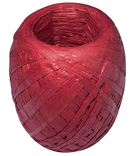 AERZETIX - C51834 - Bastband aus farbiges papier - drahtrolle dekoratives weben - 0.5-1cm x 40 meter - rot - kreative projekte strickkunst geschenkverpackung für partys von AERZETIX