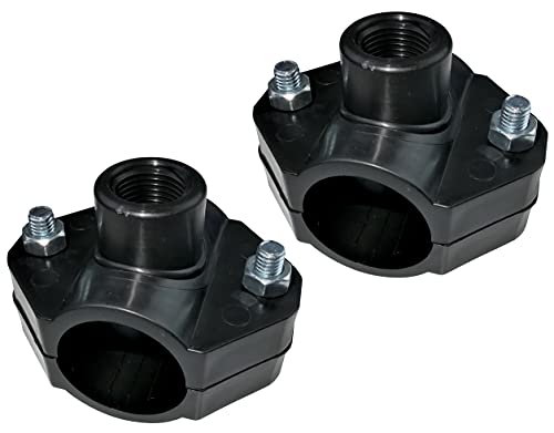 AERZETIX - C51883 - Satz von 2 Anbohrschelle für schlauch Ø40 - gewinde 1/2'' - mit 2 bolzen - abzweigschelle für sekundäre leitungen von AERZETIX