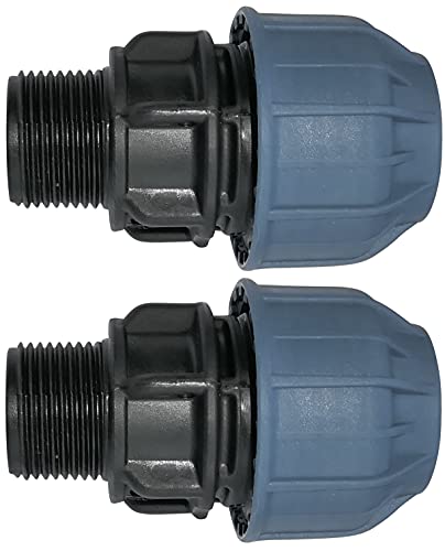 AERZETIX - C51920 - Satz von 2 Muffe/gewindeadapter - kompressionsreduzierer gerader - verbindung außengewinde 3/4" - für wasserschlauch Ø25mm - aus polypropylen - verbinder/reparatur AERZETIX - C51920 - Satz von 2 Muffe/gewindeadapter - kompressionsreduzierer gerader - verbindung außengewinde 3/4" - für wasserschlauch Ø25mm - aus polypropylen - verbinder/reparatur von AERZETIX