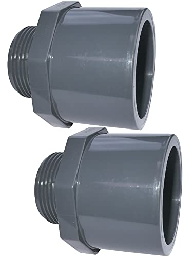 AERZETIX - C51947 - Satz von 2 Gewindenippel/doppelt reduzierstücken - zum kleben von Ø63mm und Ø50mm - außengewinde 1 1/4" - aus kunststoff - PN 16 - verbinder für schlauch von AERZETIX
