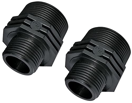 AERZETIX - C51979 - Satz von 2 Reduzierstück zum einschrauben männlich/männlich - Gewinde 1 1/2"x1" - aus Kunststoff - reduziernippel mit gewindeanschluss - PN 6 bar von AERZETIX