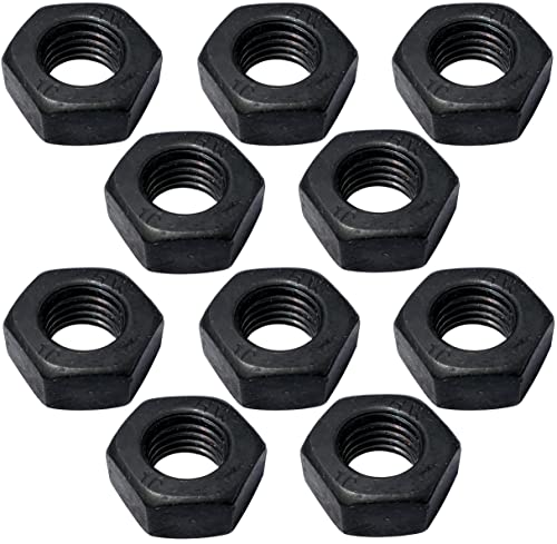 AERZETIX - C52588 - Satz von 10 - Sechskantmuttern M8x1 mit sechskant angefast - geschwärzter stahl von AERZETIX