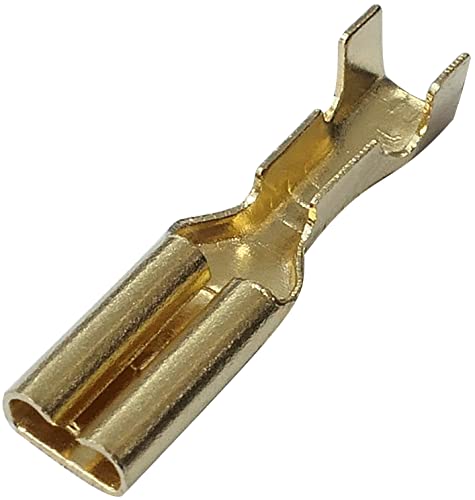 AERZETIX - C52652 - Satz von 100 Kabelschuh elektrisch flach/flachstecker/steckverbinder buchse weibliche nicht isoliert 2.8mm zum crimpen - farbe gold von AERZETIX