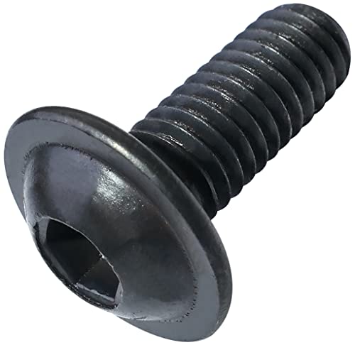 AERZETIX - C53417 - Satz von 10 Schrauben M6x16mm gewölbter kopf mit basis - sechseckiger abdruck/innensechskant - härte 10.9 - aus geschwärztem kohlenstoffstahl AERZETIX - C53417 - Satz von 10 Schrauben M6x16mm gewölbter kopf mit basis - sechseckiger abdruck/innensechskant - härte 10.9 - aus geschwärztem kohlenstoffstahl von AERZETIX