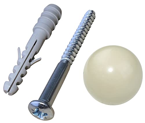 AERZETIX - C53798 - Stopper, türstopper - Ø35mm - mit dübel und befestigungsschrauben - beige - aus gummi - zur befestigung in vollmaterialien - boden oder wand von AERZETIX