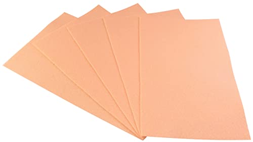 AERZETIX - C54265 - Satz von 5 Filzblätter/filzplatten/gepresster filz/pressfilz 190x290 mm - zubehör für kreative hobbys dekoration/nähen - farbe pfirsich von AERZETIX