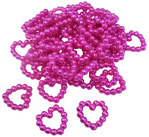 AERZETIX - C54585 - Satz von 45 x Herz aus perlen/perlenherzen - 11.5x11.5mm - farbe himbeerrosa - kunstvolle dekoration schmuckherstellung heimwerker - aus kunststoff von AERZETIX