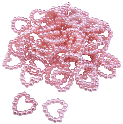 AERZETIX - C54588 - Satz von 45 x Herz aus perlen/perlenherzen - 11.5x11.5mm - farbe rosa - kunstvolle dekoration schmuckherstellung heimwerker - aus kunststoff von AERZETIX