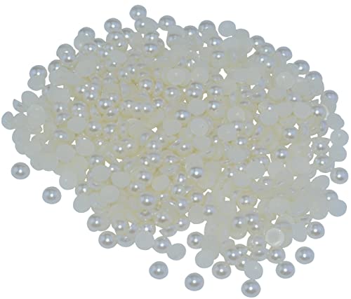 AERZETIX - C54638 - Dekoration perlen zum kleben halbkugelförmig künstliche Ø5mm - Farbe Elfenbein - in Loser schüttung ca 500 stück - für Dekoration Kunst heimwerken - aus Kunststoff von AERZETIX