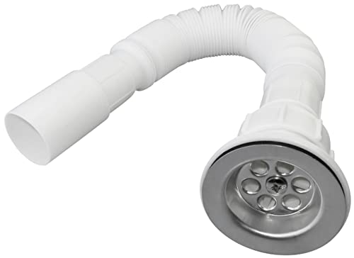AERZETIX - C54656 - Flexibler siphon 1 1/2'' für waschbecken/spüle mit schlauch/flexibler ablaufschlauch - sanitär ablaufverbindung - außendurchmesser des siphons 74 mm - aus kunststoff von AERZETIX