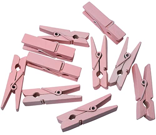 AERZETIX - C54723 - Satz von 10 Klemme holzwäscheklammern wäscheklammern dekorativ aus Holz - Farbe rosa - 35x7x10mm - für deko Dekoration Fotos Karten Heimwerker kunsthandwerk Ornament von AERZETIX