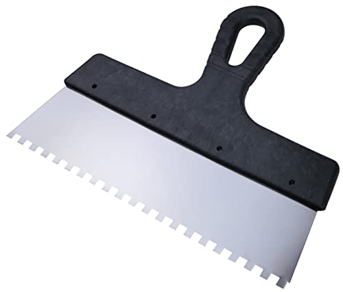 AERZETIX - C55078 - Zahnspachtel kleberspachtel 250x6 mm - spachtelmasse steingut fliesenfuge mauerwerk beschichtung putz - kunststoffgriff und klinge aus edelstahl von AERZETIX
