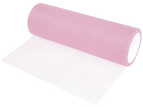 AERZETIX - C55251 - Rolle tüllnetz - tüllband 15 cm x 9 m - farbe : hellrosa - für konfektion nähen kleidung handwerk decoration - für besondere anlässe hochzeit taufe geburtstag von AERZETIX