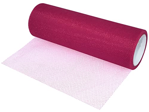 AERZETIX - C55256 - Rolle tüllnetz - tüllband 15 cm x 9 m - farbe : rosa fuchsia - für konfektion nähen kleidung handwerk decoration - für besondere anlässe hochzeit taufe geburtstag von AERZETIX