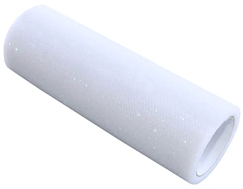 AERZETIX - C55272 - Rolle tüllnetz - tüllband glänzend 15 cm x 9 m - farbe : weiß glänzend - für konfektion nähen kleidung handwerk decoration - für besondere anlässe hochzeit taufe geburtstag von AERZETIX