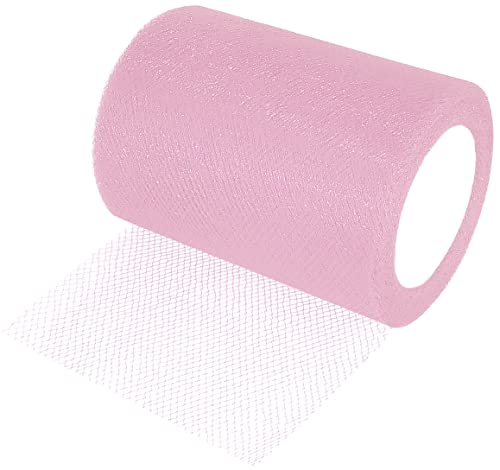 AERZETIX - C55275 - Rolle tüllnetz - tüllband 8 cm x 15 m - farbe : hellrosa - für konfektion nähen kleidung handwerk decoration - für besondere anlässe hochzeit taufe geburtstag von AERZETIX