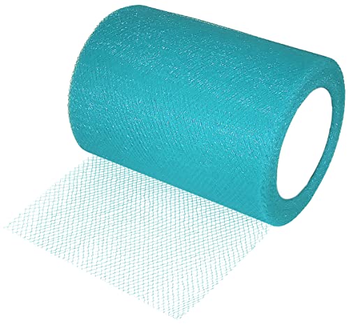 AERZETIX - C55280 - Rolle tüllnetz - tüllband 8 cm x 15 m - farbe : türkis - für konfektion nähen kleidung handwerk decoration - für besondere anlässe hochzeit taufe geburtstag von AERZETIX