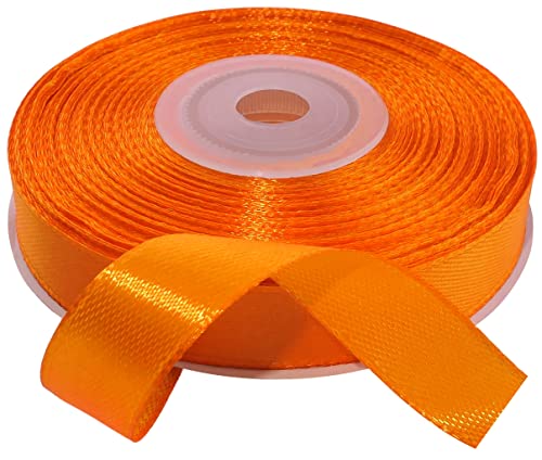 AERZETIX - C55580 - Rolle satinband 12mmx25m - farbe orange - verpackungsband für geschenke für dekoration zeremonie hochzeit geburtstag party - aus polyester von AERZETIX