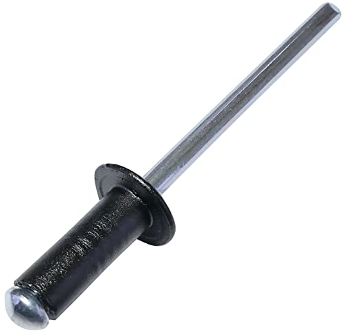 AERZETIX - C57151 - Satz von 50 Blindnieten blindniet Ø4x10 mm schwarz RAL 9005 - aus stahl aluminium - popnieten mit bruchfest stange - montage von metallteilen von AERZETIX