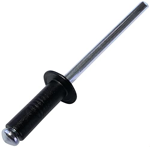 AERZETIX - C57153 - Satz von 50 Blindnieten blindniet Ø4x12 mm schwarz RAL 9005 - aus stahl aluminium - popnieten mit bruchfest stange - montage von metallteilen AERZETIX - C57153 - Satz von 50 Blindnieten blindniet Ø4x12 mm schwarz RAL 9005 - aus stahl aluminium - popnieten mit bruchfest stange - montage von metallteilen von AERZETIX