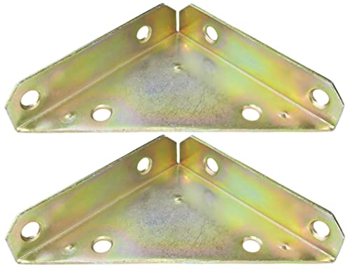 AERZETIX - C57279 - Set mit 2 Eckverbindungswinkeln 100x100x24 mm - befestigung rechte eckplatte - 90°-möbelverbinder aus metall - aus gelb verzinktem stahl - für holz metallwaren von AERZETIX