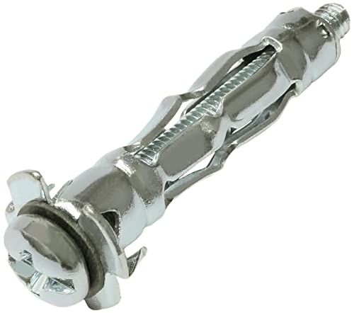 AERZETIX - C57422 - Set mit 10 Spreizdübeln Ø8x35 mm für gipskartonplatten hohlkörper aus Metall - mit M4-Schrauben - Befestigung in trockenbauwänden - silberfarben von AERZETIX