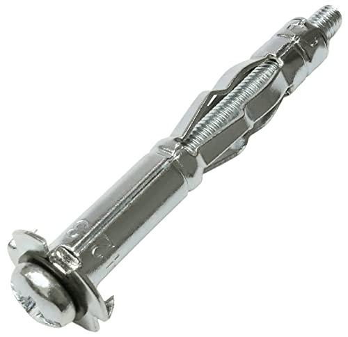 AERZETIX - C57424 - Set mit 10 Spreizdübeln Ø8x46 mm für gipskartonplatten hohlkörper aus metall - mit M4-schrauben - befestigung in trockenbauwänden - silberfarben AERZETIX - C57424 - Set mit 10 Spreizdübeln Ø8x46 mm für gipskartonplatten hohlkörper aus metall - mit M4-schrauben - befestigung in trockenbauwänden - silberfarben von AERZETIX