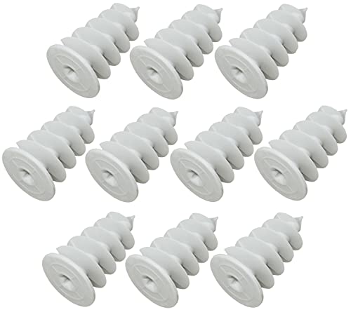 AERZETIX - C57879 - Satz mit 10 Schraubdübeln spiralförmig Ø8x50mm zur befestigung in dämmung polystyrol polyurethan EPS XPS - für schrauben 4.0-4.5mm - kopfdurchmesser 25mm - aus kunststoff von AERZETIX