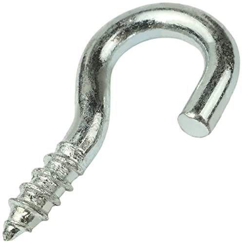 AERZETIX - C57969 - Set mit 25 Haken abgewinkelte augenschrauben zum schrauben Ø3x10mm in form C - offener haken mit selbstschneidender schraube - aus verzinktem stahl - farbe silber AERZETIX - C57969 - Set mit 25 Haken abgewinkelte augenschrauben zum schrauben Ø3x10mm in form C - offener haken mit selbstschneidender schraube - aus verzinktem stahl - farbe silber von AERZETIX