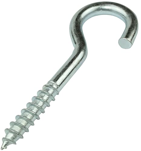 AERZETIX - C57987 - Set mit 25 Haken abgewinkelte augenschrauben zum schrauben Ø6x40mm in form C - offener haken mit selbstschneidender schraube - aus verzinktem stahl - farbe silber AERZETIX - C57987 - Set mit 25 Haken abgewinkelte augenschrauben zum schrauben Ø6x40mm in form C - offener haken mit selbstschneidender schraube - aus verzinktem stahl - farbe silber von AERZETIX