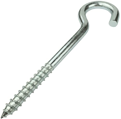 AERZETIX - C57995 - Set mit 10 Haken abgewinkelte augenschrauben zum schrauben Ø8x80mm in form C - offener haken mit selbstschneidender schraube - aus verzinktem stahl - farbe silber AERZETIX - C57995 - Set mit 10 Haken abgewinkelte augenschrauben zum schrauben Ø8x80mm in form C - offener haken mit selbstschneidender schraube - aus verzinktem stahl - farbe silber von AERZETIX